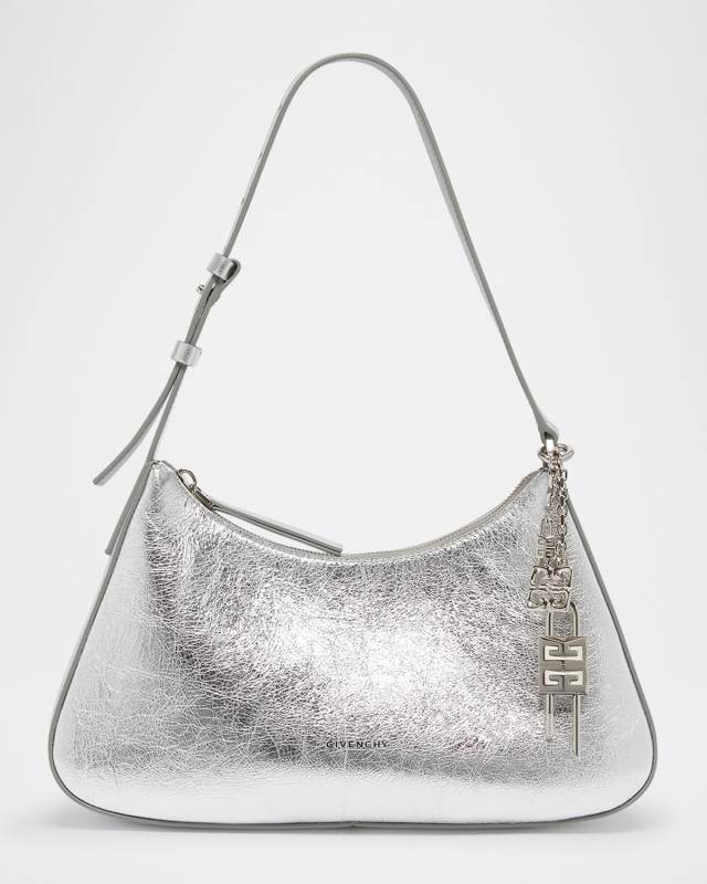 Lucky Small Lock Shoulder Bag in Metallic Leather